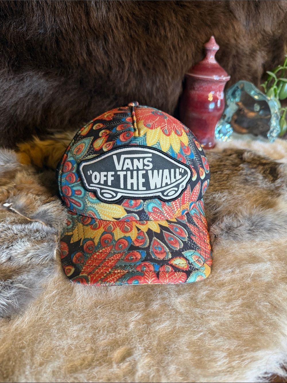 Vans Multicolor Floral Paisley Patch Trucker Hat OS (1825)